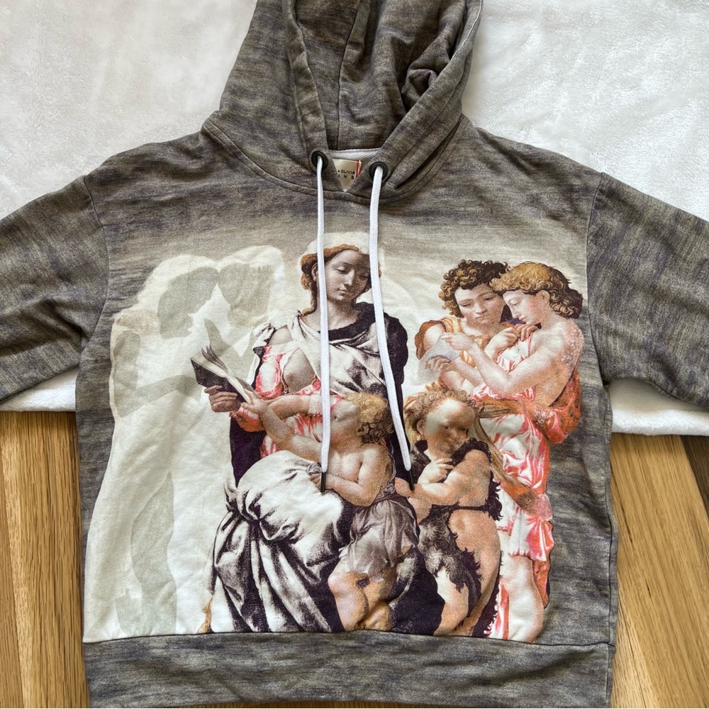 Alice + Olivia Barron Madonna & Child Art Hoodie Sweater XS NWT soft designer - Picture 8 of 12